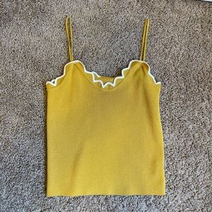 Yellow Scallop Tank Top
